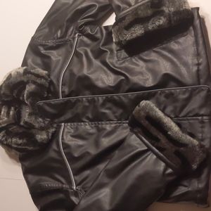 Copper Key Girl's Faux BlackLeather Jacket Size M 7/8 NWOT